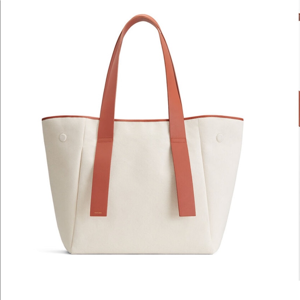 Cuyana Leather Canvas Tote natural nwot soldout